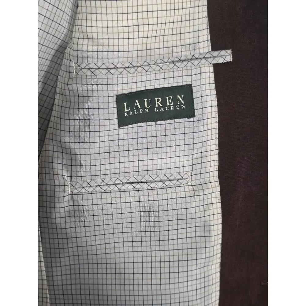 Lauren Ralph Lauren Brown Faux Suede Sport Coat Blazer 40R